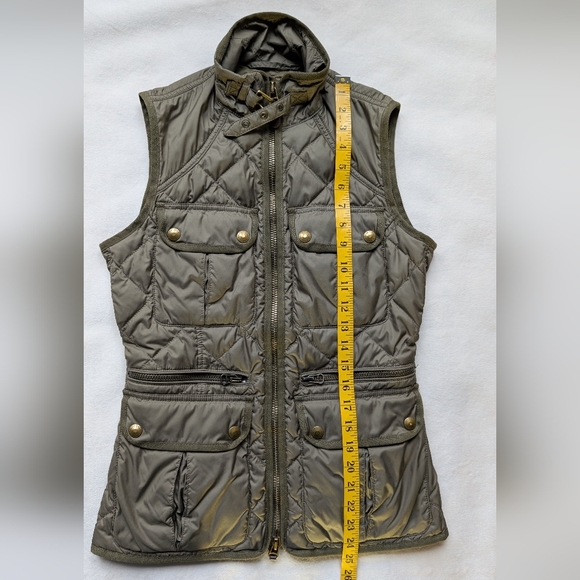 Vintage Ralph Lauren Sport Women’s Quilted Down Vest Olive Green Utility Size S - Picture 10 of 16
